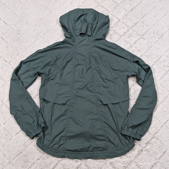 Lululemon Jacket Women's 8 Green Juniper Hood Lite Full Zip Glyde Weather - Picture 8 of 10